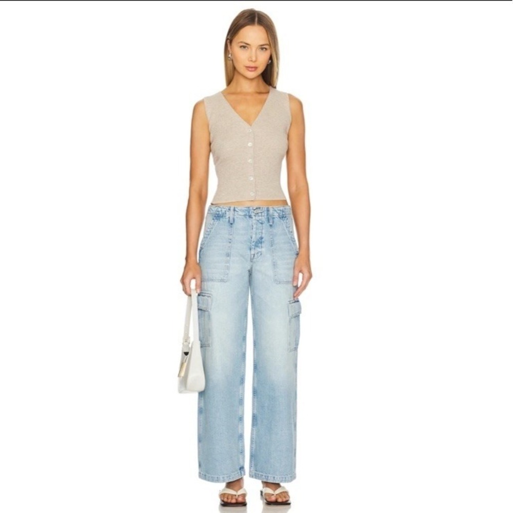 MOTHER The Spinner Cargo Nerdy Jeans Lets Bounce Size 34 NWOT Wide Leg Baggy